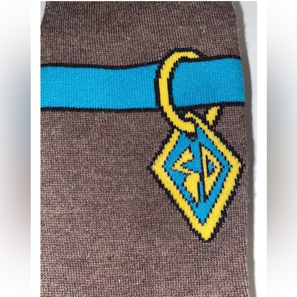 Scooby Doo Crew Socks 2 Pair Men 6-12 Brown Off-White w Collar Logo Mystery NEW! - Picture 5 of 12